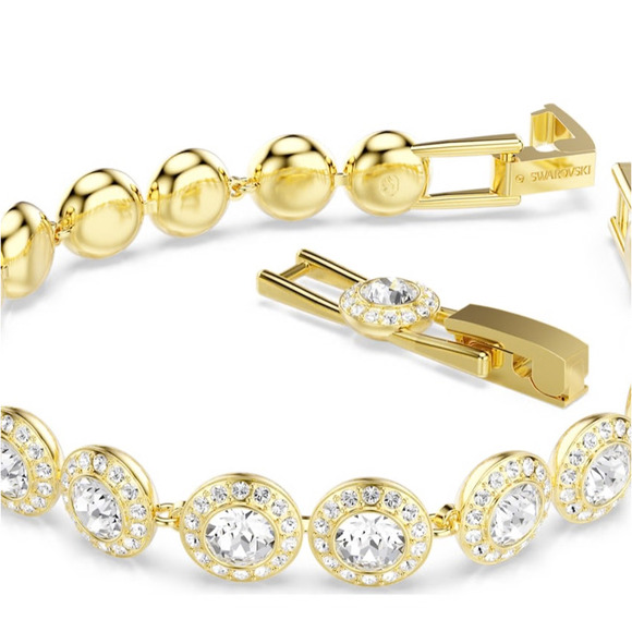 Swarovski Una Angelic bracelet Round cut, Pavé, White, Gold-tone plated*NEW - Picture 2 of 4